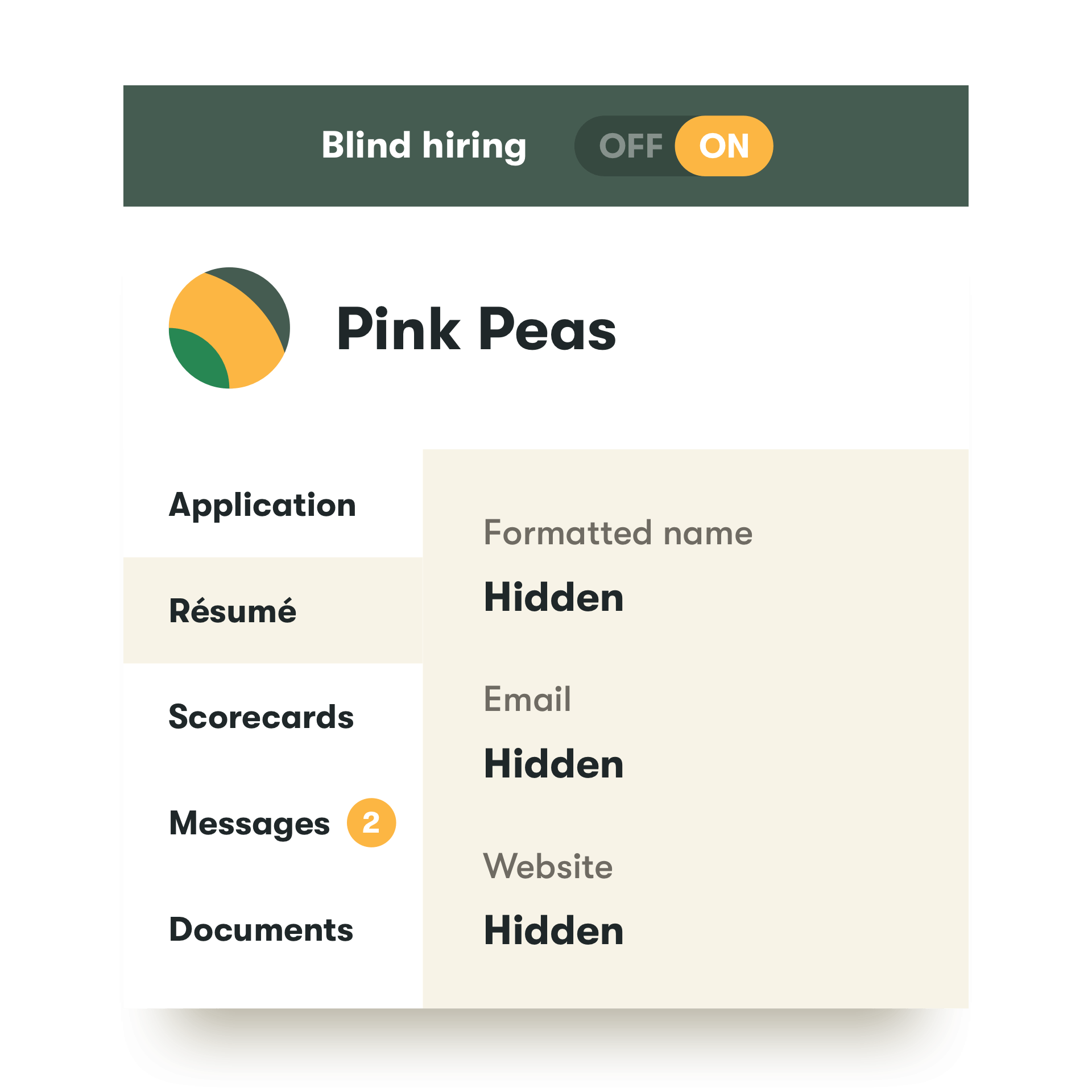 Blind recruitment software